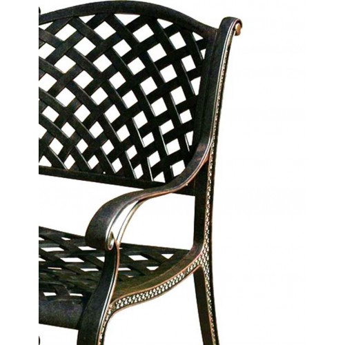 Patio dining set Cast Aluminum outdoor furniture 12pc Nassau Bronze all